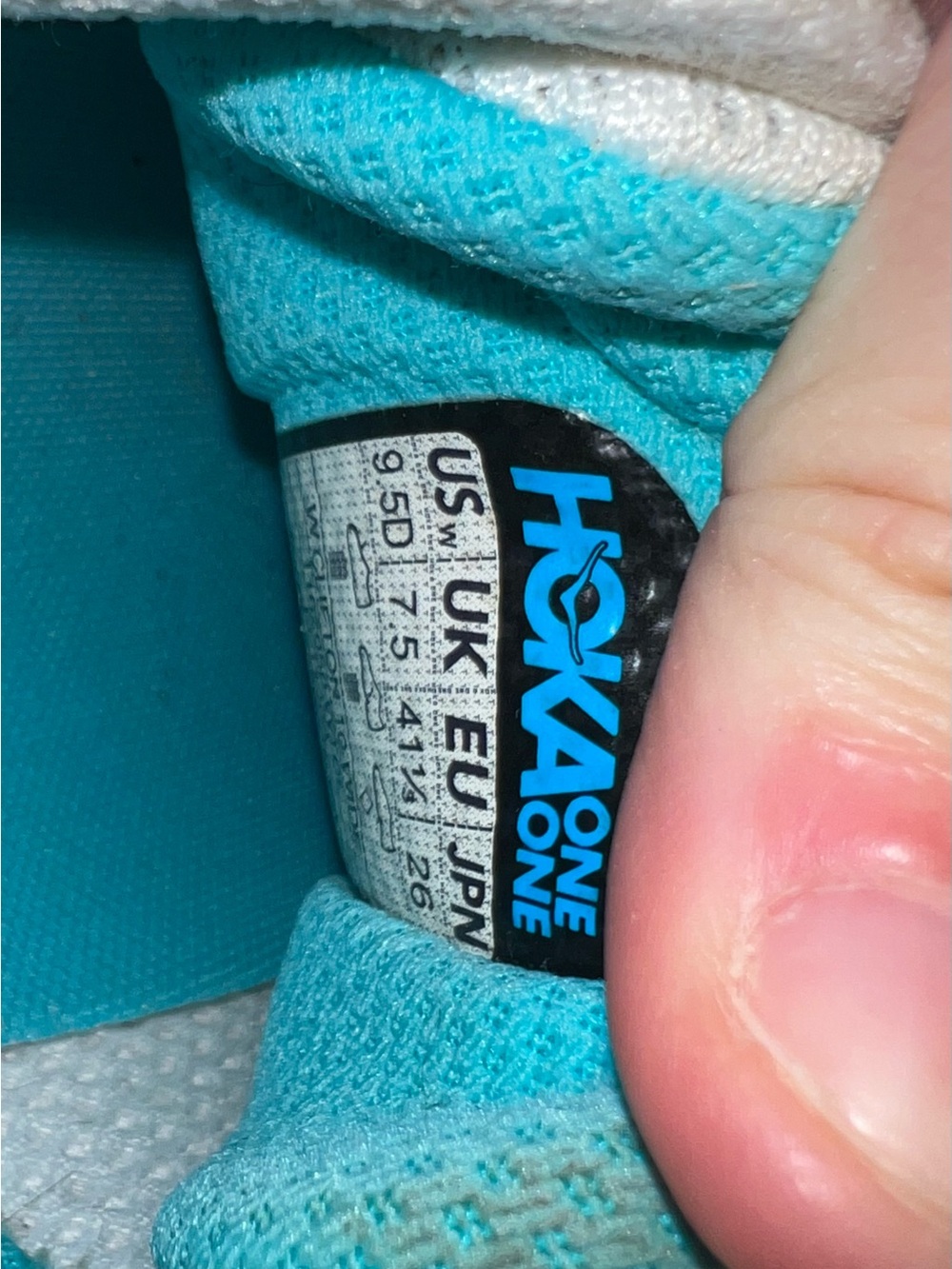 Hoka Women’s Beige Sneakers with Aqua Lining - Picture 5 of 6